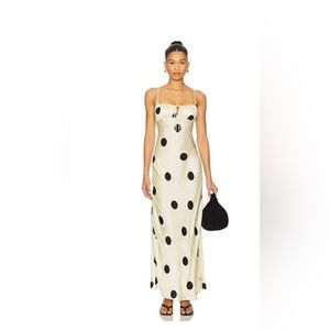Leslie Amon Slip Dress in Cream Polka Small